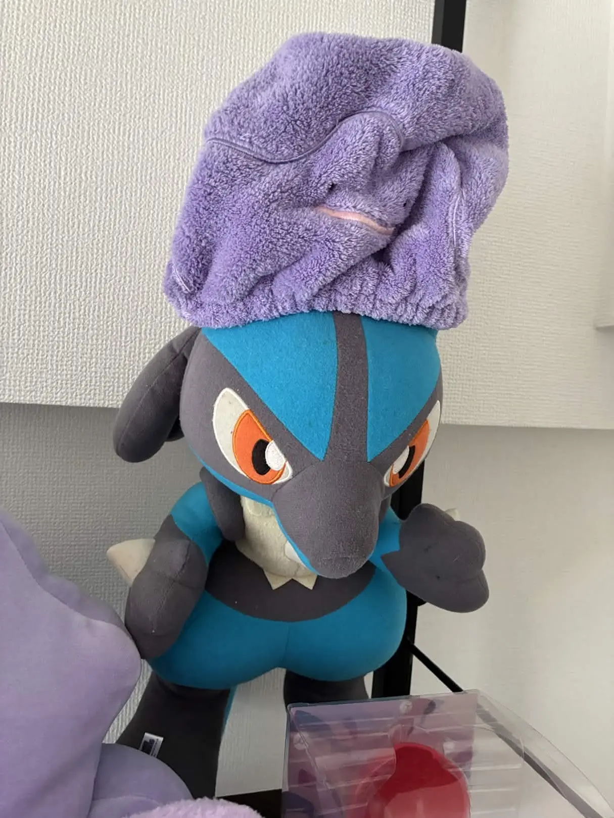 ポケモンジャングルクルーズのくじで当たったルカリオぬいぐるみ